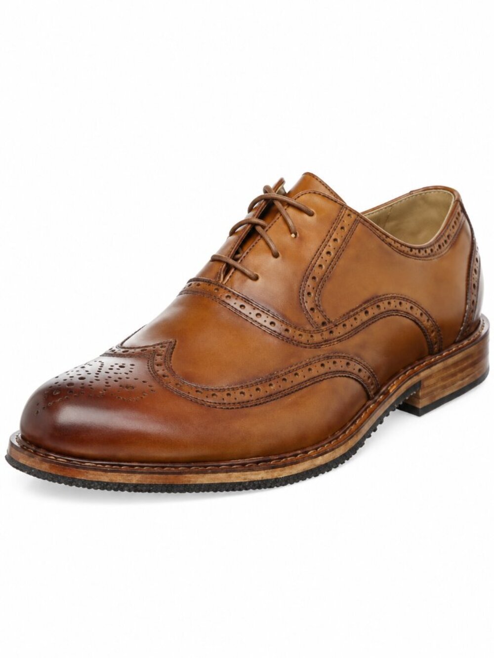 Sebago Brattle Mens British Brown Tan Leather Wingtip Brogue 8.5 D Preppy Office